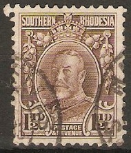 Southern Rhodesia 1931 1d Chocolate. SG16cd. Perf 11.